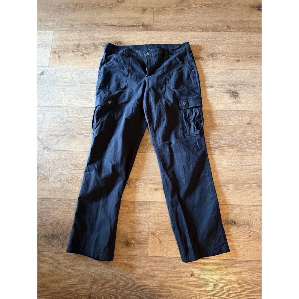 Duluth Trading Co DuluthFlex Fire Hose Relaxed Leg Cargo Pants Black Women Sz 14